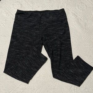 Active Life Marled Black Gray Athletic Leggings Sz M
